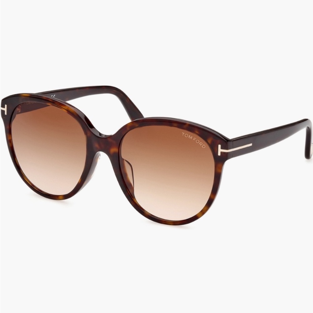 TOM FORD 58mm Round Sunglasses Color: Dark Havana / Gradient Brown